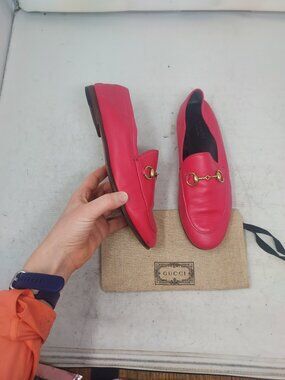 Gucci Brixton Pink Horsebit Collapsible Loafer Shoe